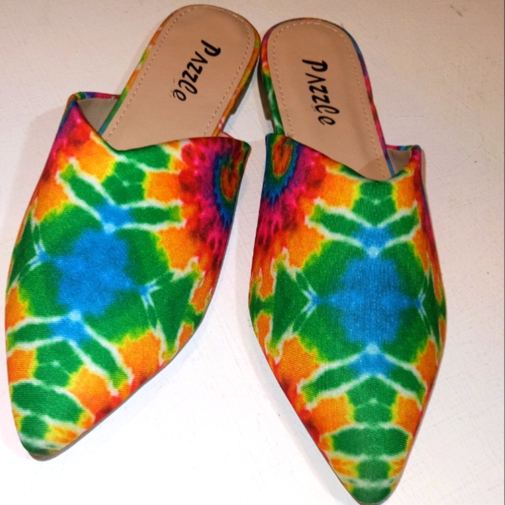 Tie-Dye Mule Flats